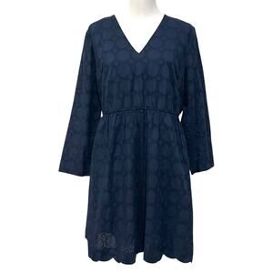 J Crew Shift Dress Eyelet Flutter Sleeve Cotton Poplin Coral Orange Size 4